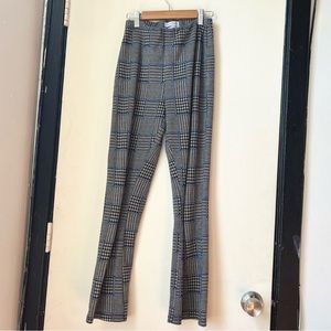 Urban Outfitters Blue & Black Plaid High Waist Flare Leggings